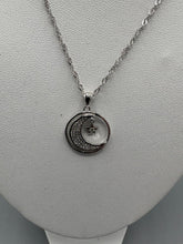 Load image into Gallery viewer, Sterling Silver Celestial Moon and Star Necklace