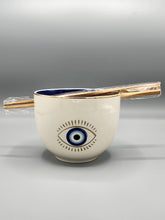 Load image into Gallery viewer, Noodle Bowl with Chopsticks - Evil Eye
