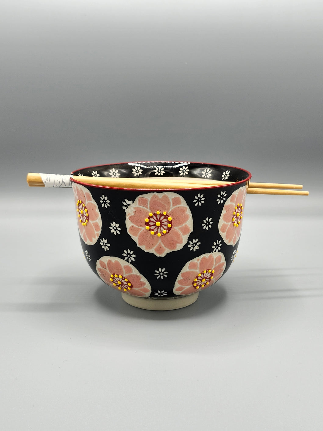 Noodle Bowl with Chopsticks - Floral