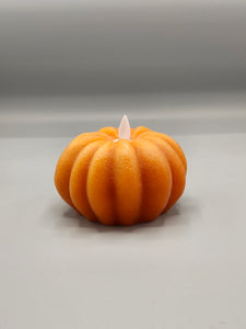 Wax LED Pillar Candle with Moving "Flame" - Small Pumpkin