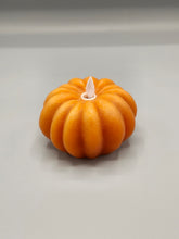 Load image into Gallery viewer, Wax LED Pillar Candle with Moving &quot;Flame&quot; - Small Pumpkin
