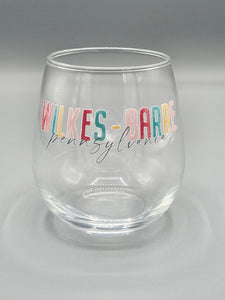 Stemless Wilkes-Barre Wine Glasses