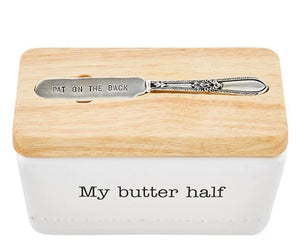 Mud Pie - "My Butter Half" Butter Dish Set