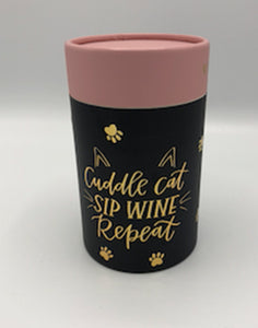 Primitives by Kathy - "Cuddle Cat - Sip Wine - Repeat" Wine Glass