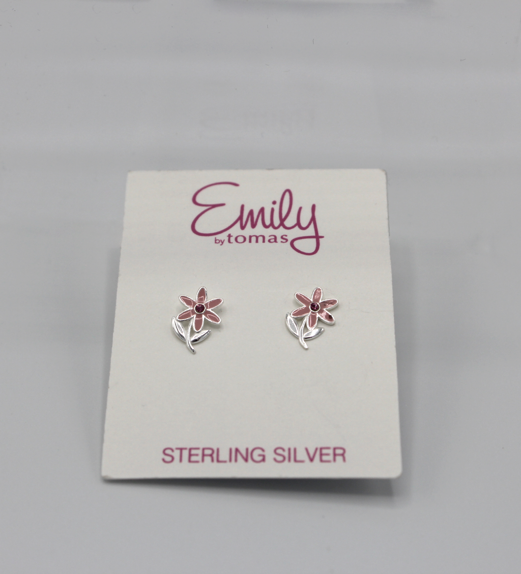 Emily by Tomas - Sterling Silver Pink Flower Earrings