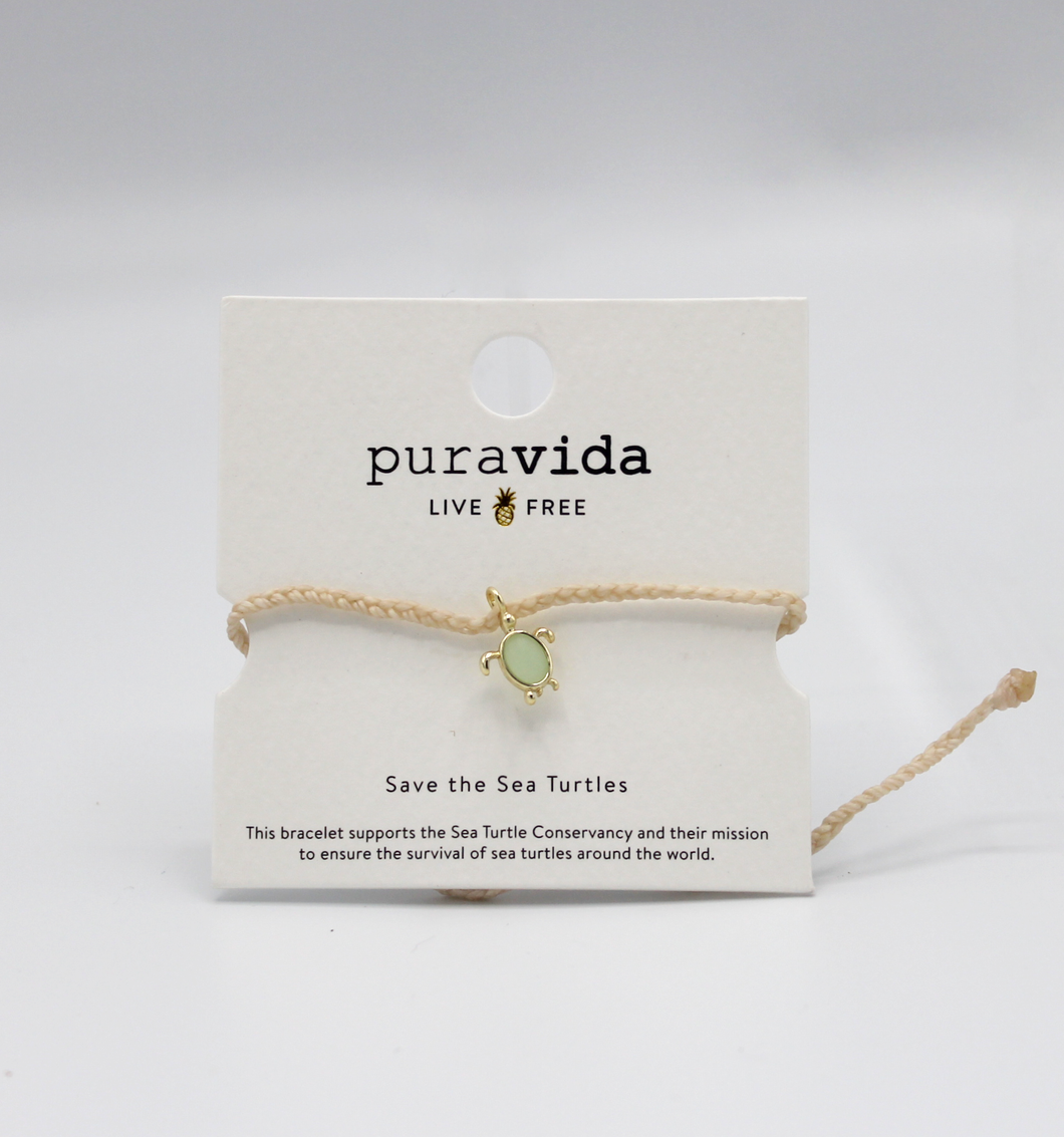Pura Vida - Gold Save the Sea Turtles Charm Bracelet
