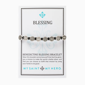 My Saint My Hero - Benedictine Blessing Bracelet - Silver