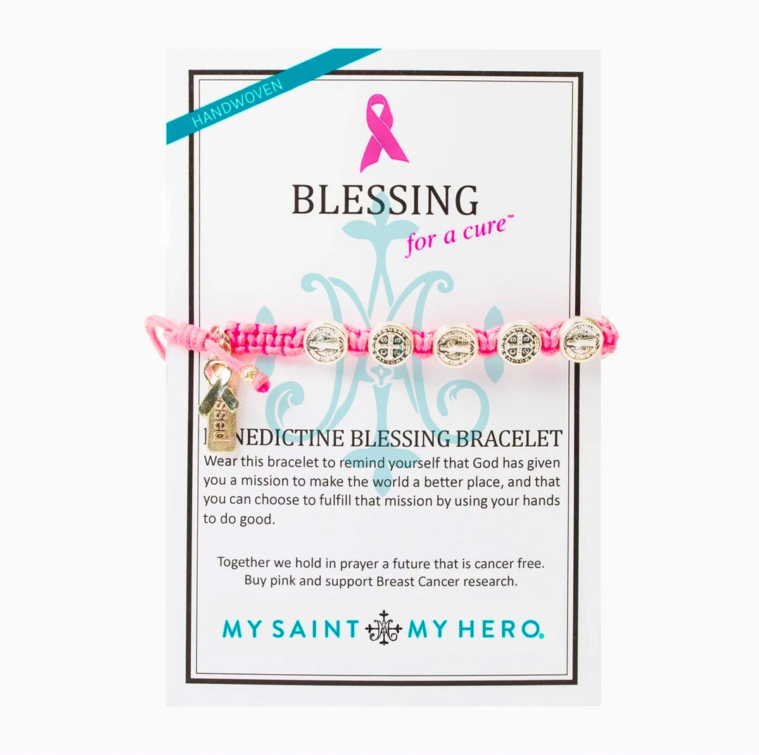 My Saint My Hero - Benedictine Blessings for a Cure Bracelet - Silver