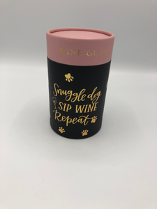 Primitives by Kathy - "Snuggle Dog - Sip Wine - Repeat" Wine Glass
